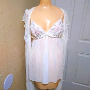 Belle Nuit Intimates Off White   Lingerie with Gown Size S